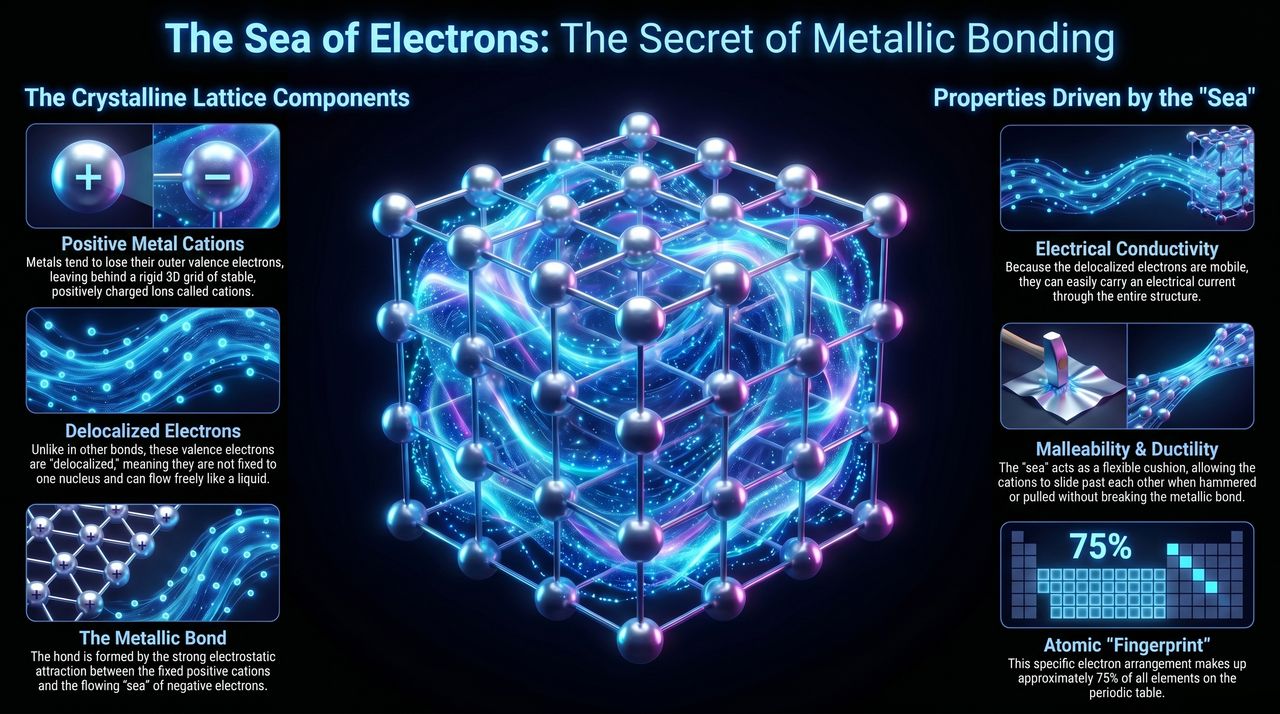Metallic Nature - Educational Chemistry Diagram & Scientific Model