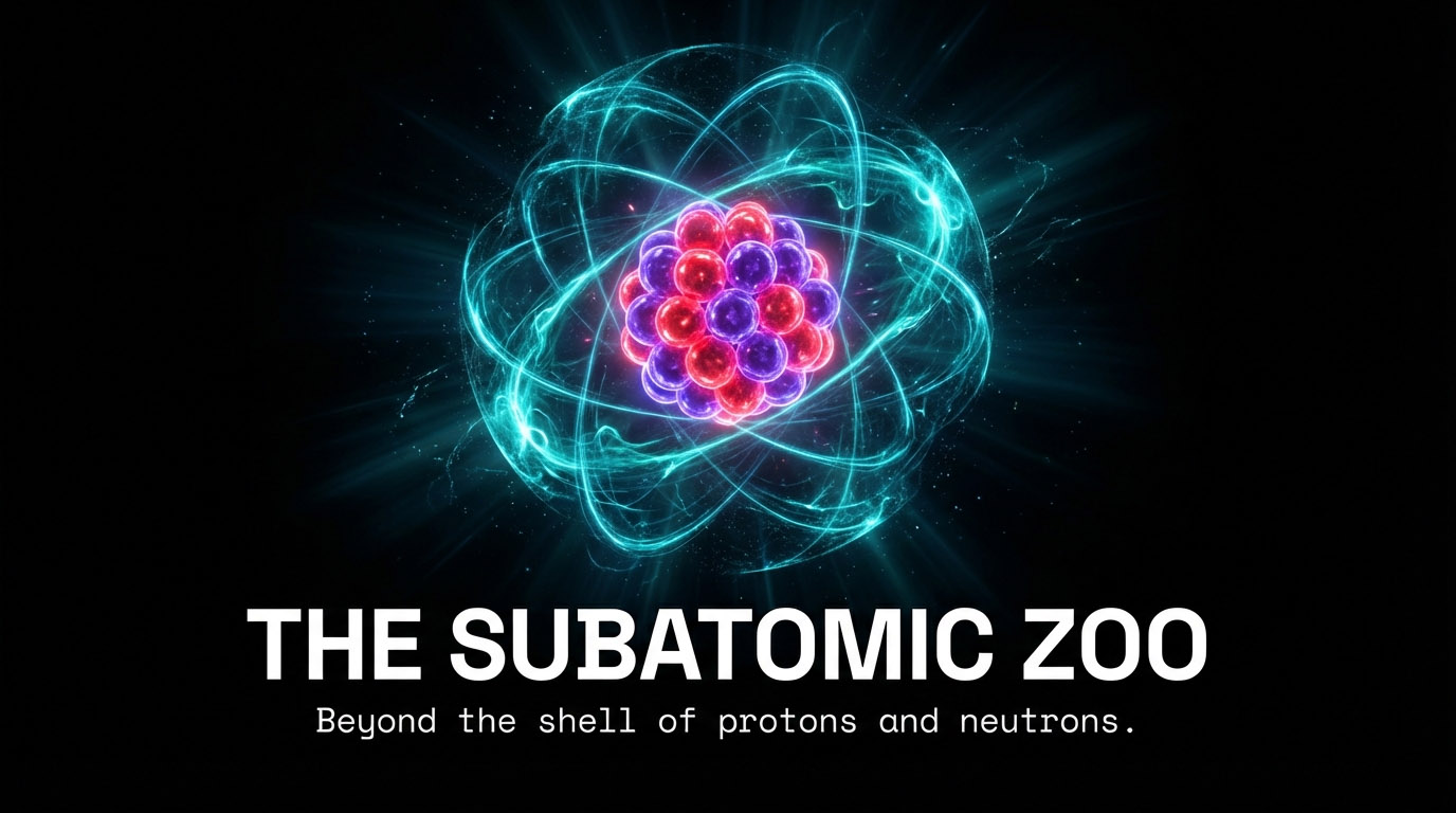Subatomic Particles and Their Measured Properties - Educational Chemistry Diagram & Scientific Model